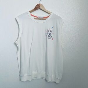 P.J. Salvage White and Red Knit Top